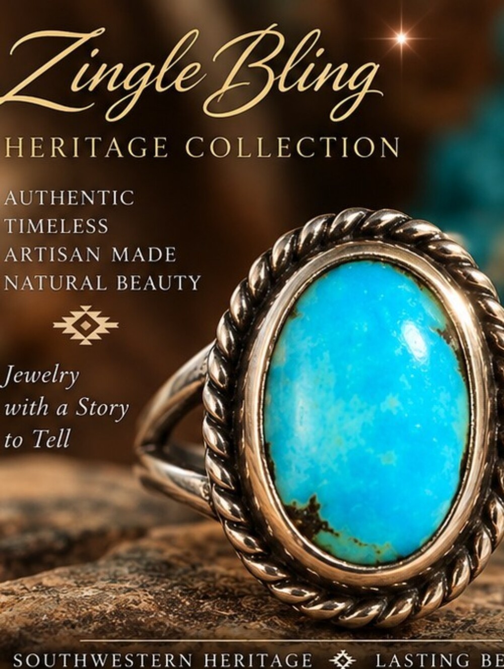 Vintage Genuine Kingman Turquoise Sterling Silver Southwestern Ring Size 6